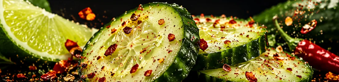 Cucumber with chili and lime